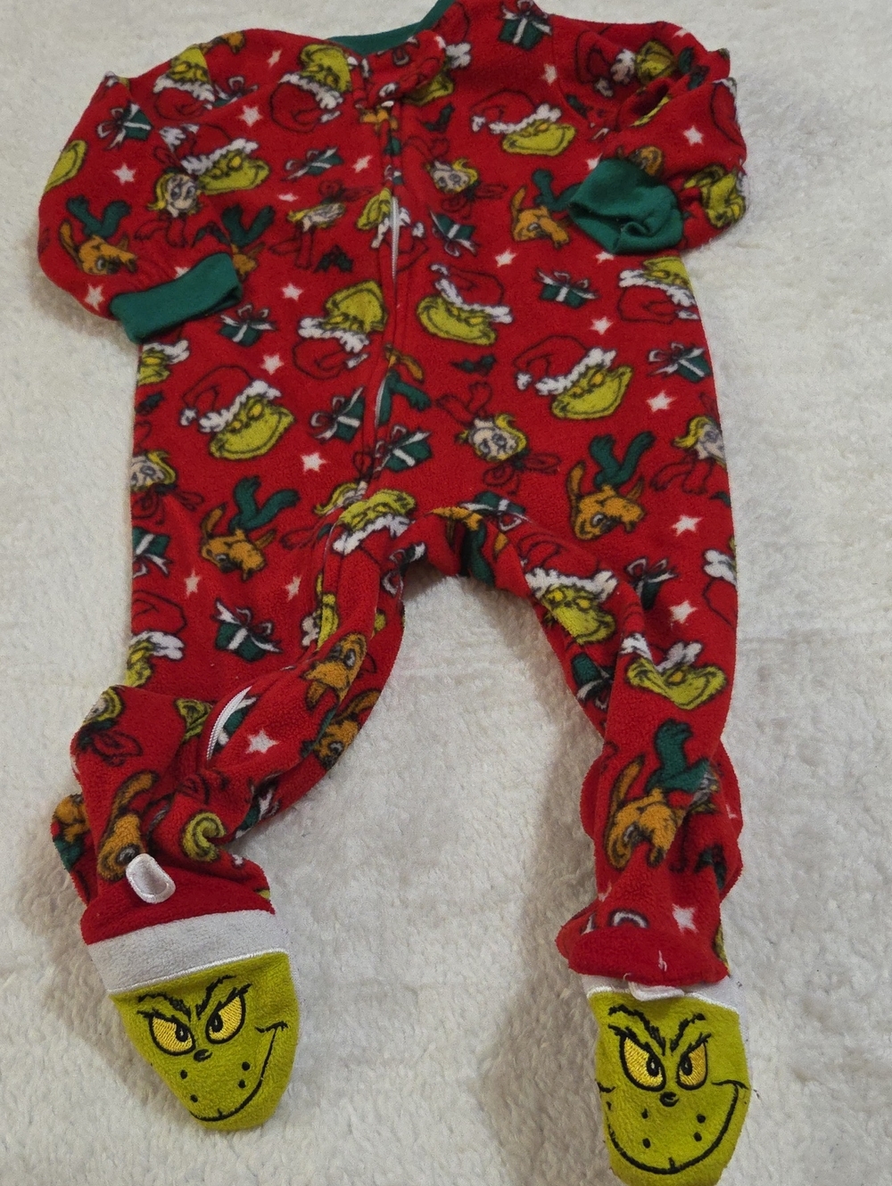 DR. SEUSS THE GRINCH FOOTED PAJAMAS